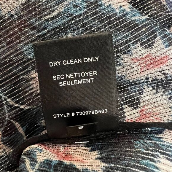 Rebecca Taylor Silk Top Flutter Sleeve Size S Floral Sheer Coquette Romantic - Picture 11 of 13